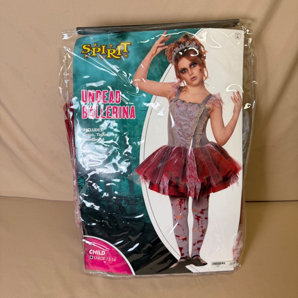 Spirit Undead Ballerina Costume - Red, Gray, Pink
